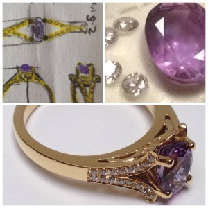 The  passion that Brian displays for his art was undimmed at each stage of the process. It really was an act of alchemy to witness our initial idea transform into what became a beautiful and timeless piece. We discussed things over Skype from Thailand and Brian had an intuitive sense for the perfect combination of metals and precious stones. What we have now is something that is unique and which could not have been sourced from retail. I would question why anybody would want to buy something from a store that they will carry with them for the rest of their life.  Andrew & Maryann Bangkok, Thailand.  