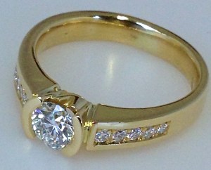 Rare white diamonds are beautiful set in Rich yellow Gold