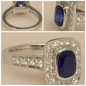 Beautiful Detail with Pave set Diamonds and milgrain edge.